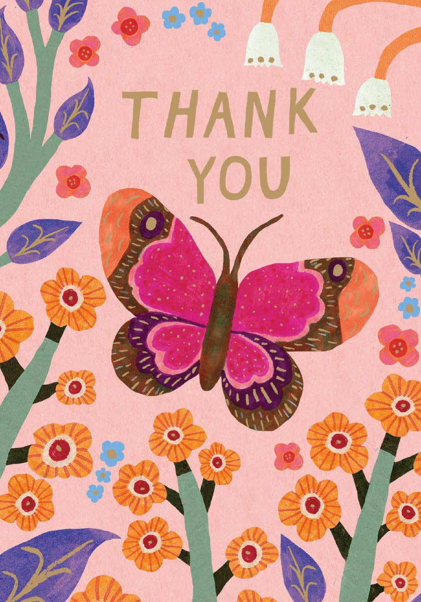 Butterfly Thank you Petite Card single - GCN 400