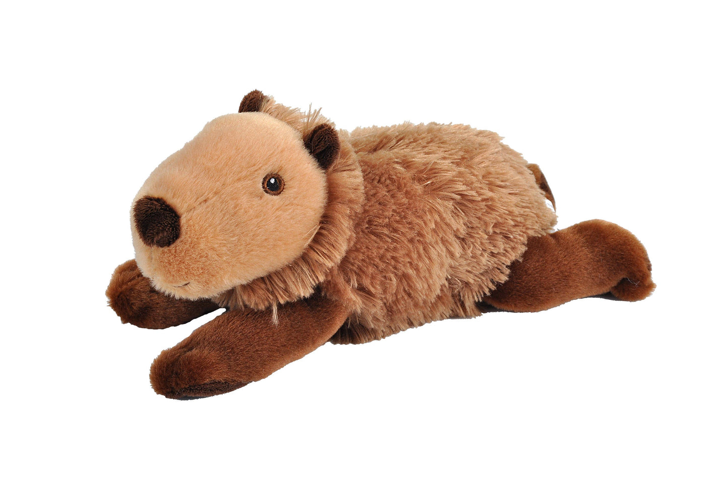 Soft and plush mini capybara stuffed animal with brown fur