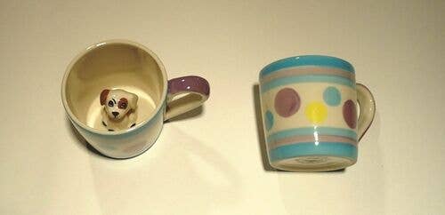 Ceramic Baby Cup with Peek-a-Boo Puppy – 5 oz | Unique Gift for Kids