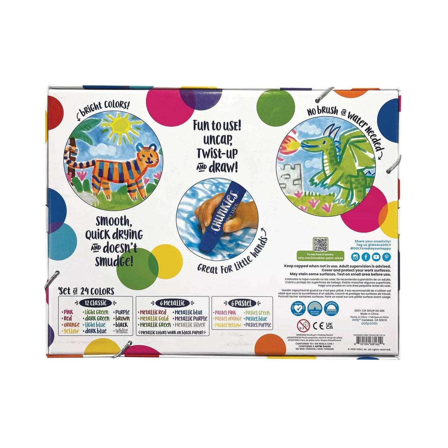 Chunkies Paint Sticks in a classic 6-pack, featuring bright, smooth colors for mess-free art fun.