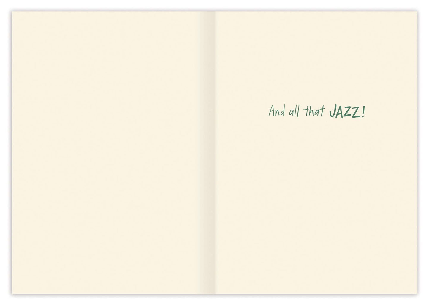A6 birthday card with "And all that JAZZ!" text, perfect for unique gifts.