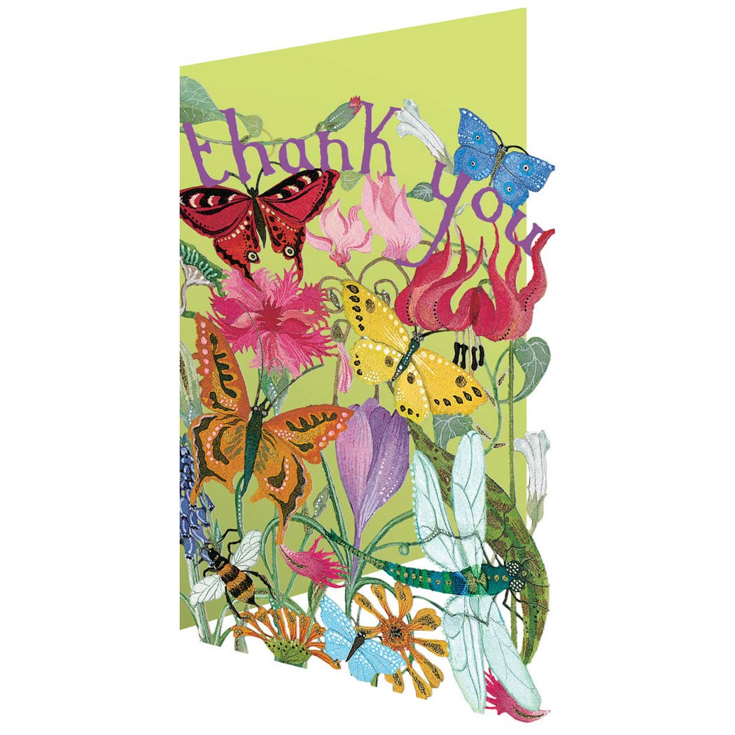 Beautiful Butterfly Thank you Lasercut card single - GC 2435