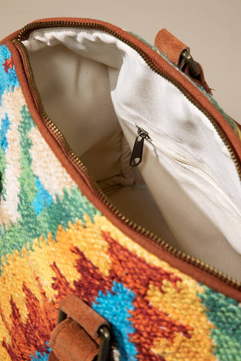 Carmel Boston Bag β Handwoven Ethnic Duffel