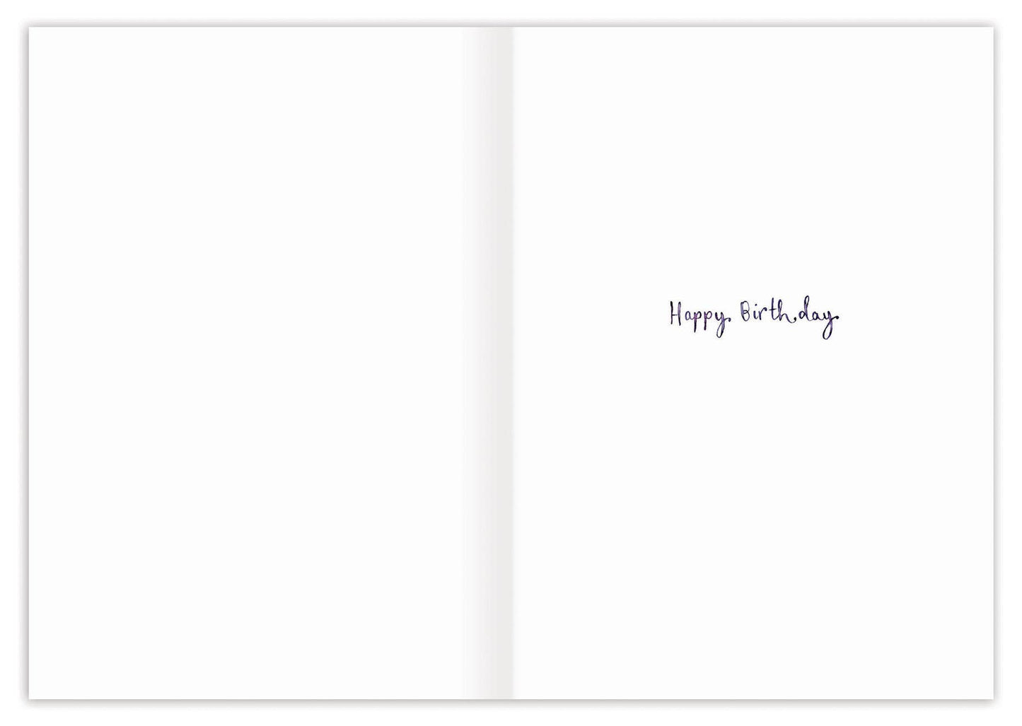 A simple A6 birthday card with "Happy Birthday" written in elegant script.