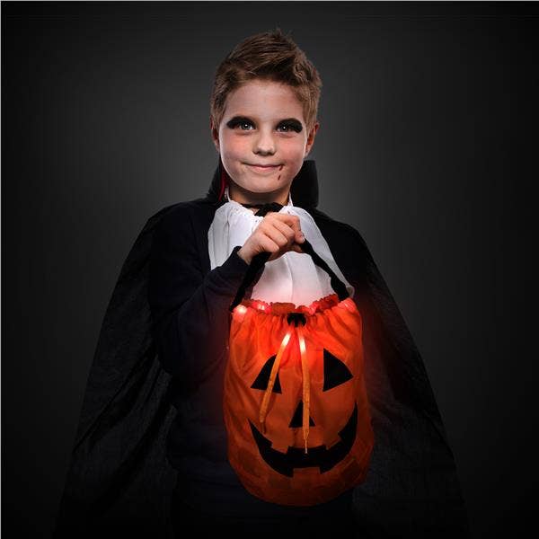 LED Pumpkin Trick-or-Treat Bag – Light-Up Halloween Jack O' Lantern | Unique Gifts