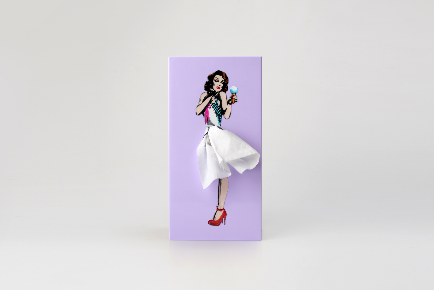 Flying Skirt Tissue Box: Purple