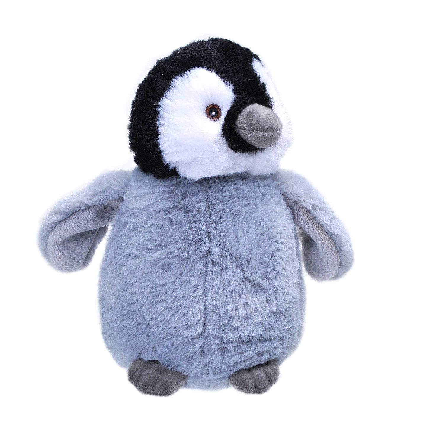Gray and white plush emperor penguin chick stuffed animal