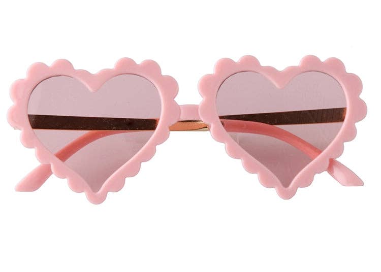 Pink scalloped heart-shaped sunglasses for kids