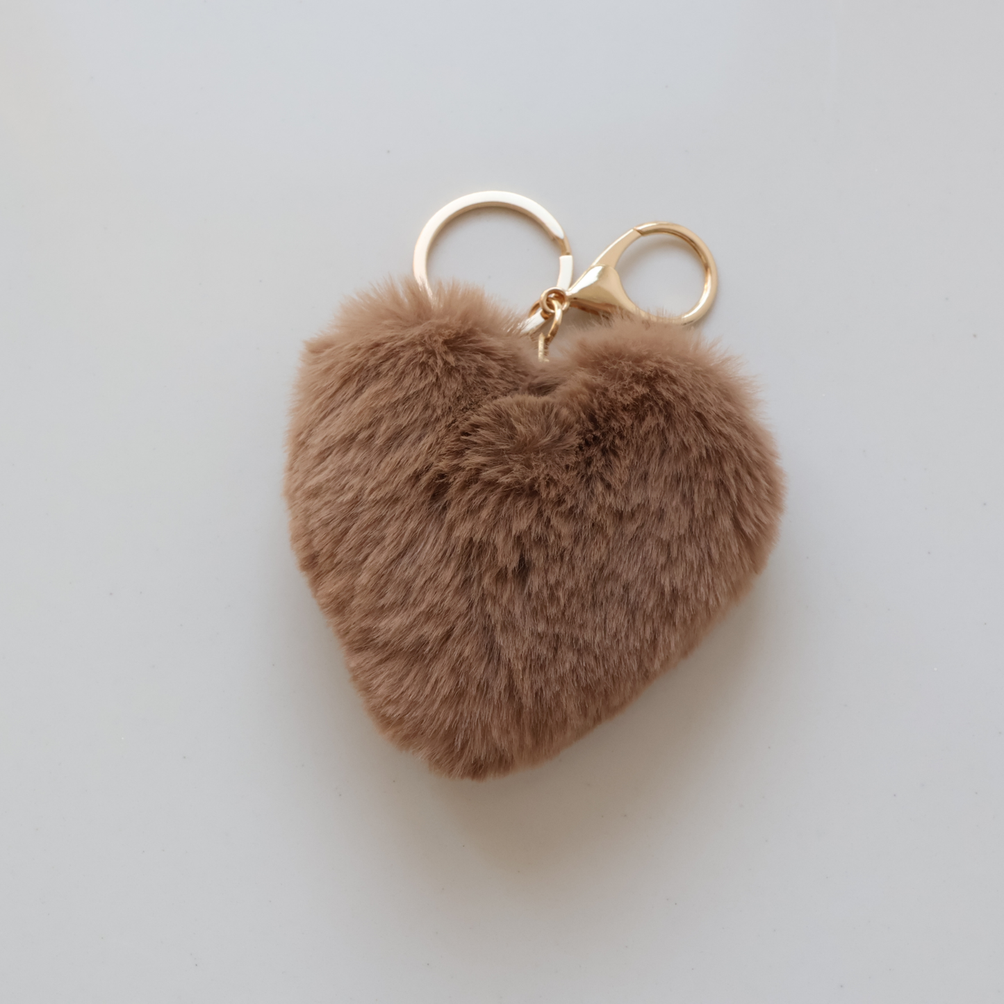 Heart-Shaped Faux Fur Keychain – Soft Plush Accessory | Gifts for Her, Unique Gift Idea