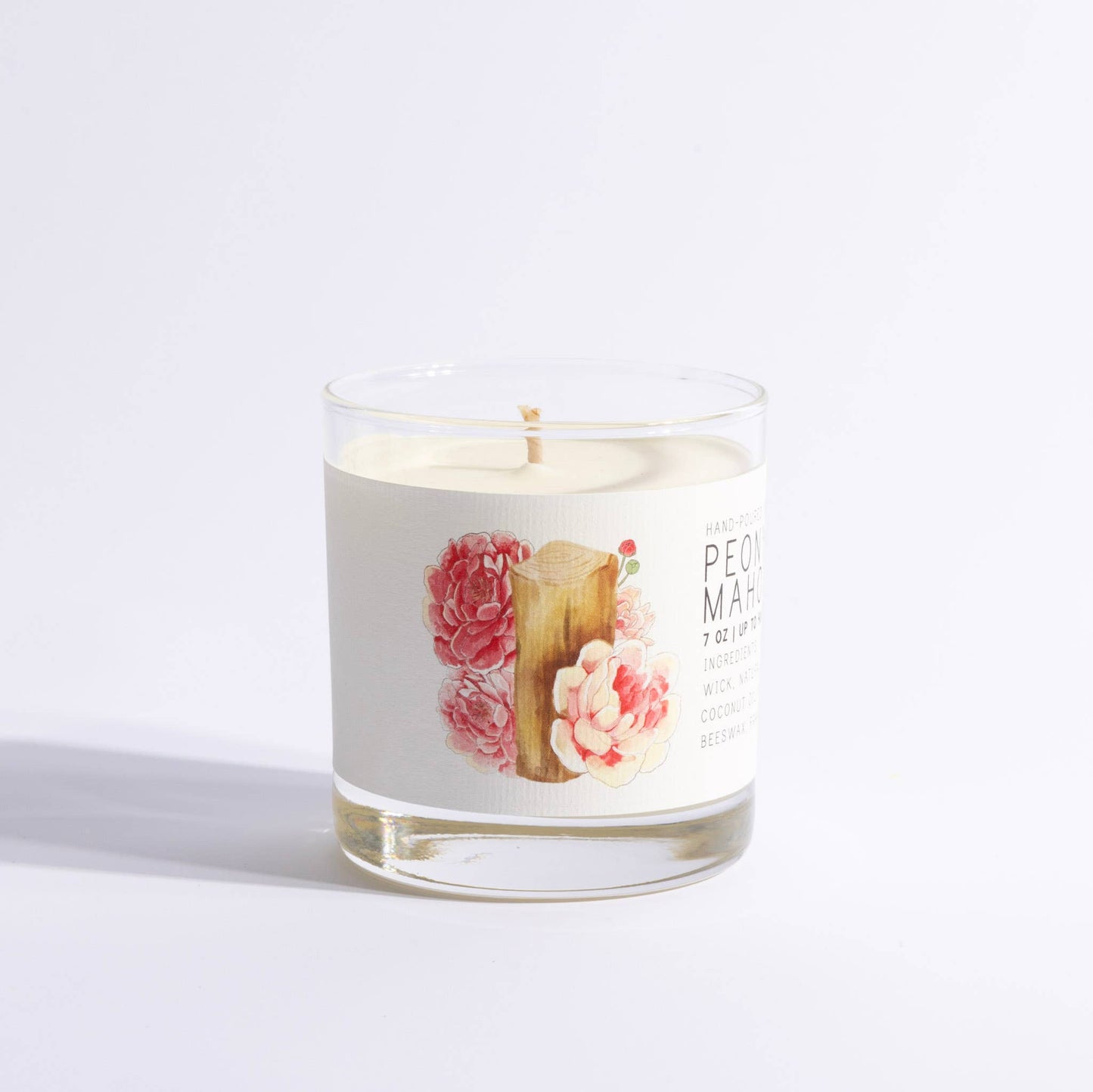 Peony & Mahogany Candle – 7oz Glass Jar | Unique Gifts for Her, Birthday Gifts