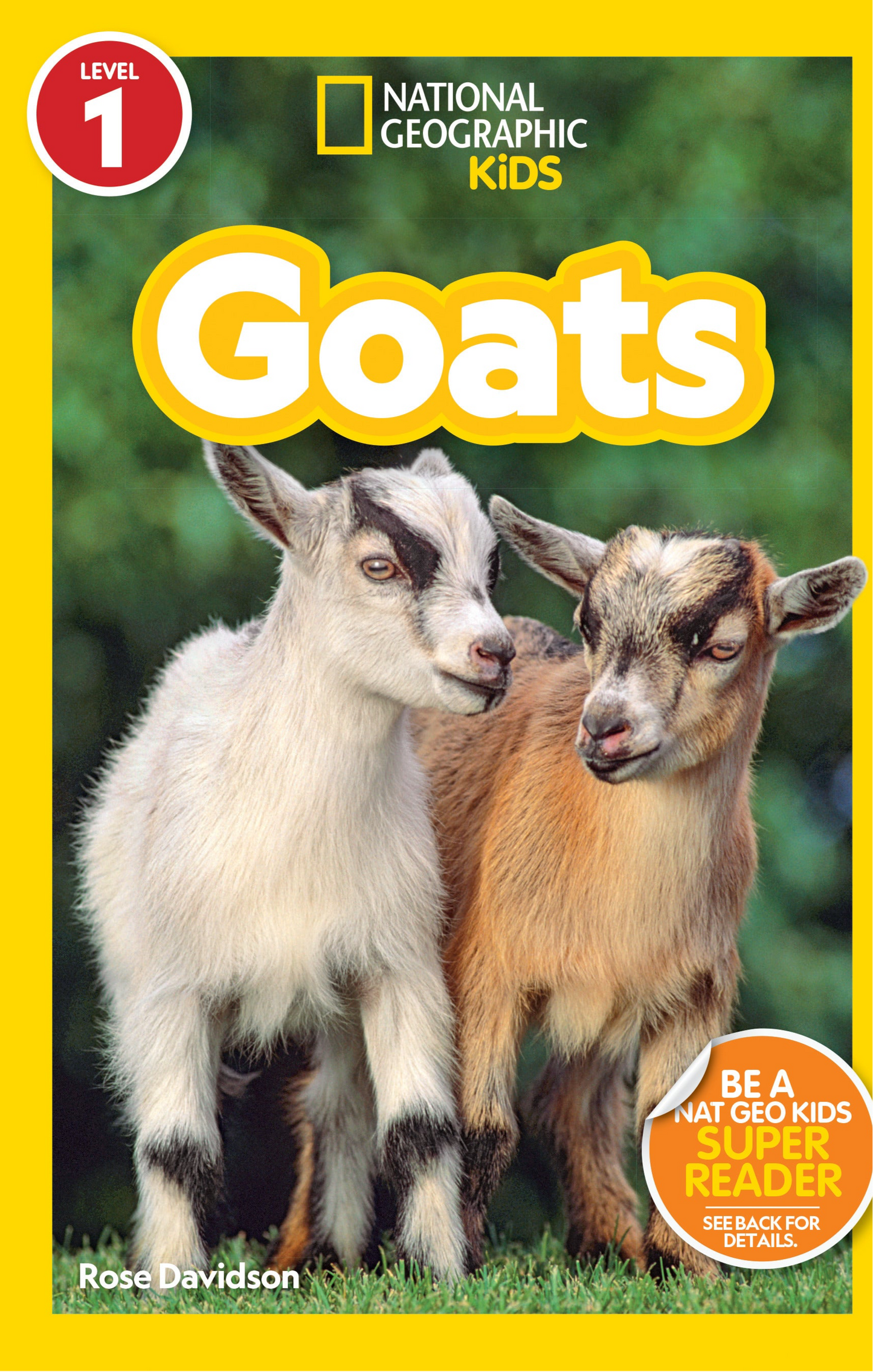 Children’s book cover with two baby goats standing side by side on grass