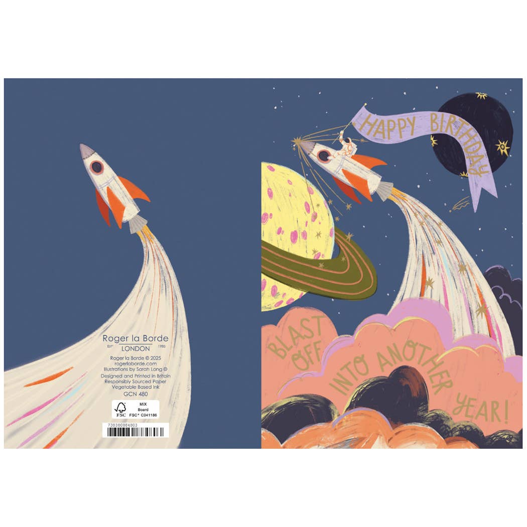 Rocket Birthday Petite Card single - GCN 480
