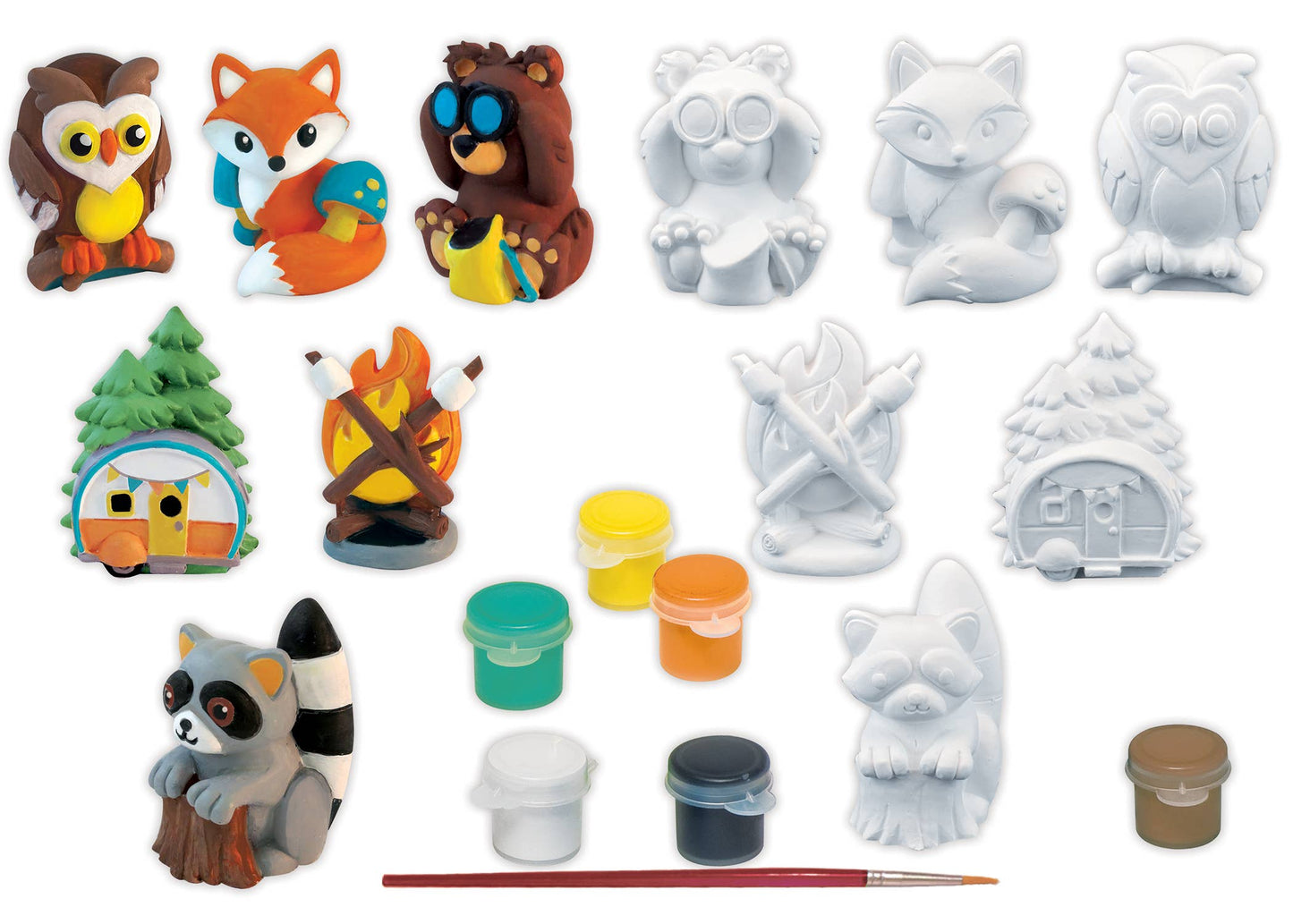 Plaster Figurine Paint Set – Woodland Animals Theme | Unique Gifts, Craft Kit for Kids 4+