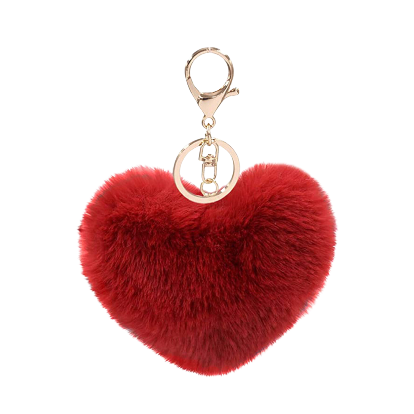 Heart-Shaped Faux Fur Keychain – Soft Plush Accessory | Gifts for Her, Unique Gift Idea