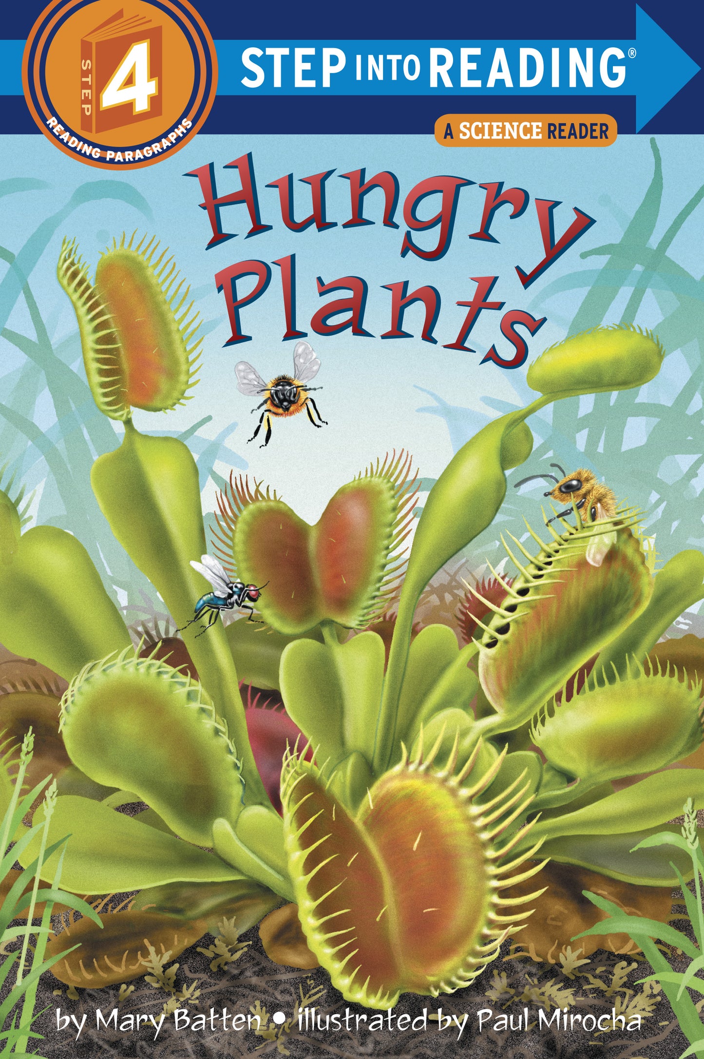 Illustrated children's book cover featuring Venus flytraps and insects