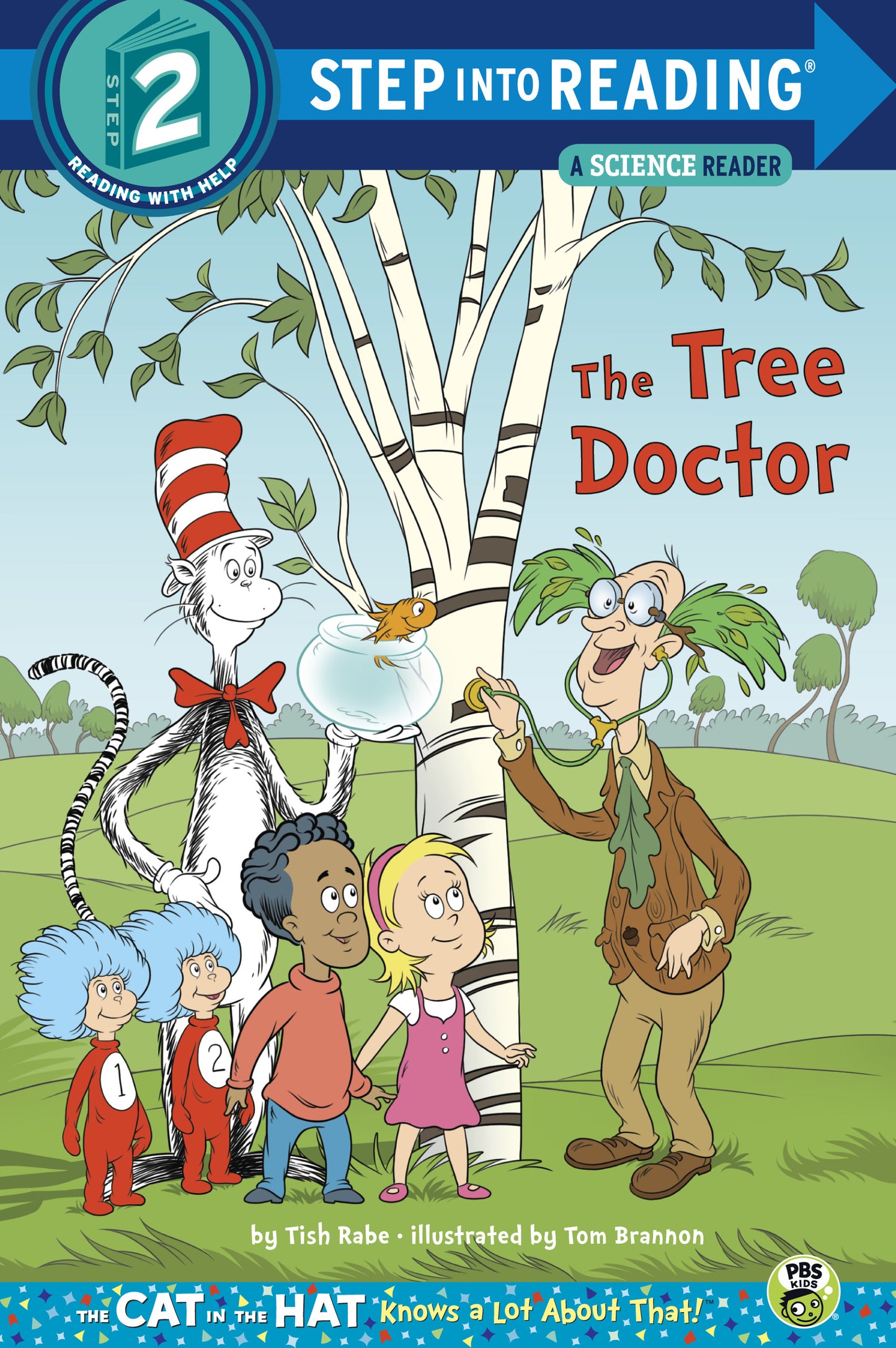 Cover of children's book with Cat in the Hat and kids around a tree