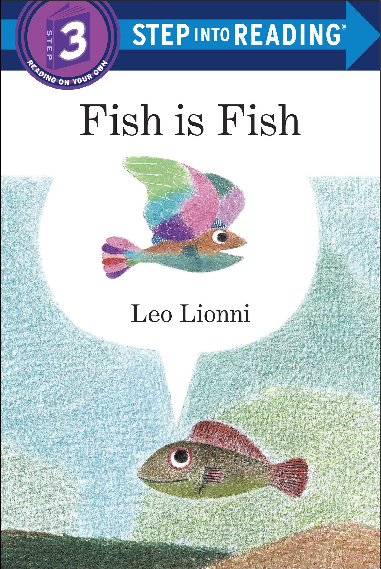 Cover of the book Fish is Fish showing two colorful fish drawn in a whimsical style