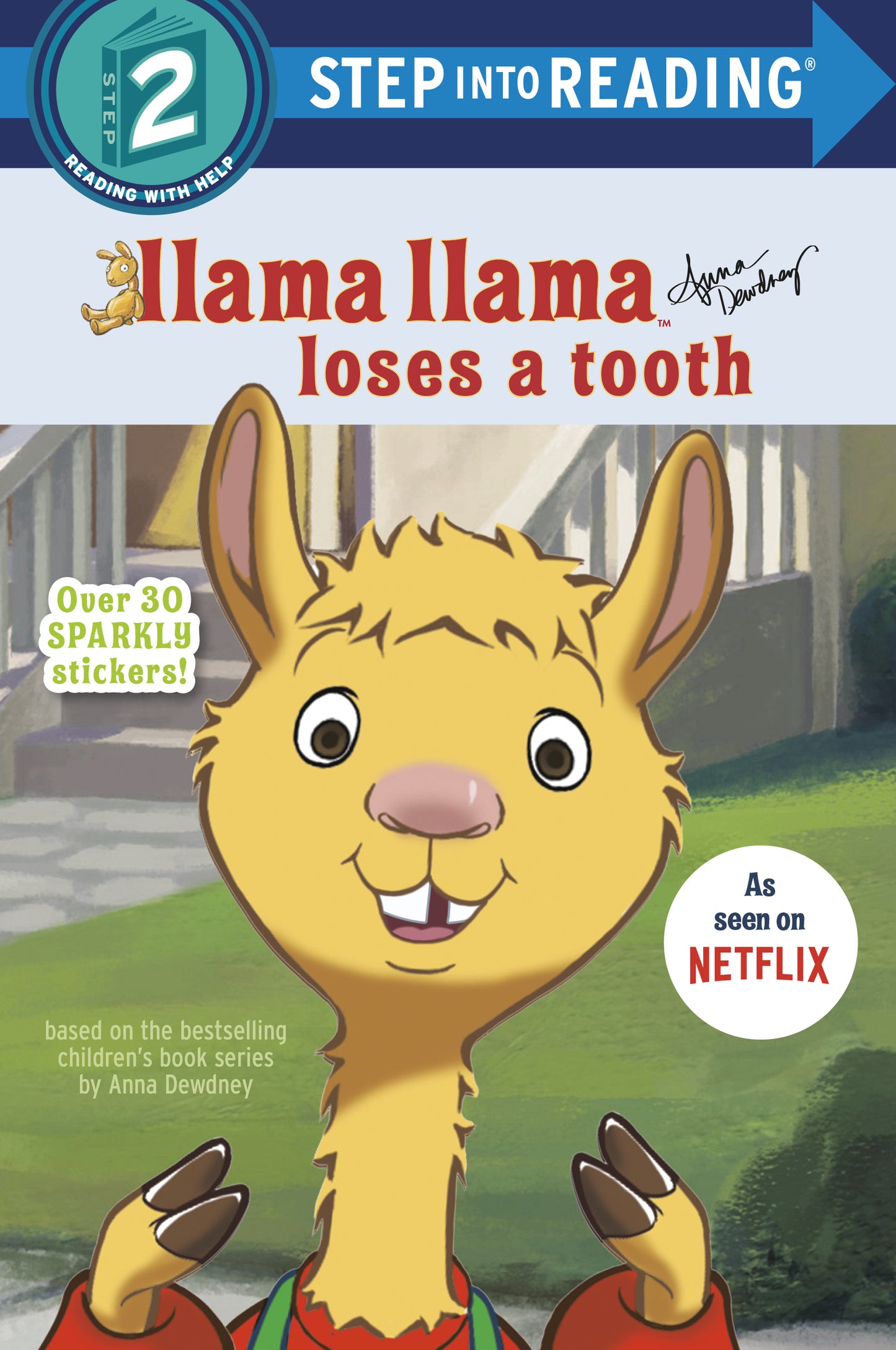 Cover of children's book 'Llama Llama Loses a Tooth' featuring cartoon llama with missing tooth