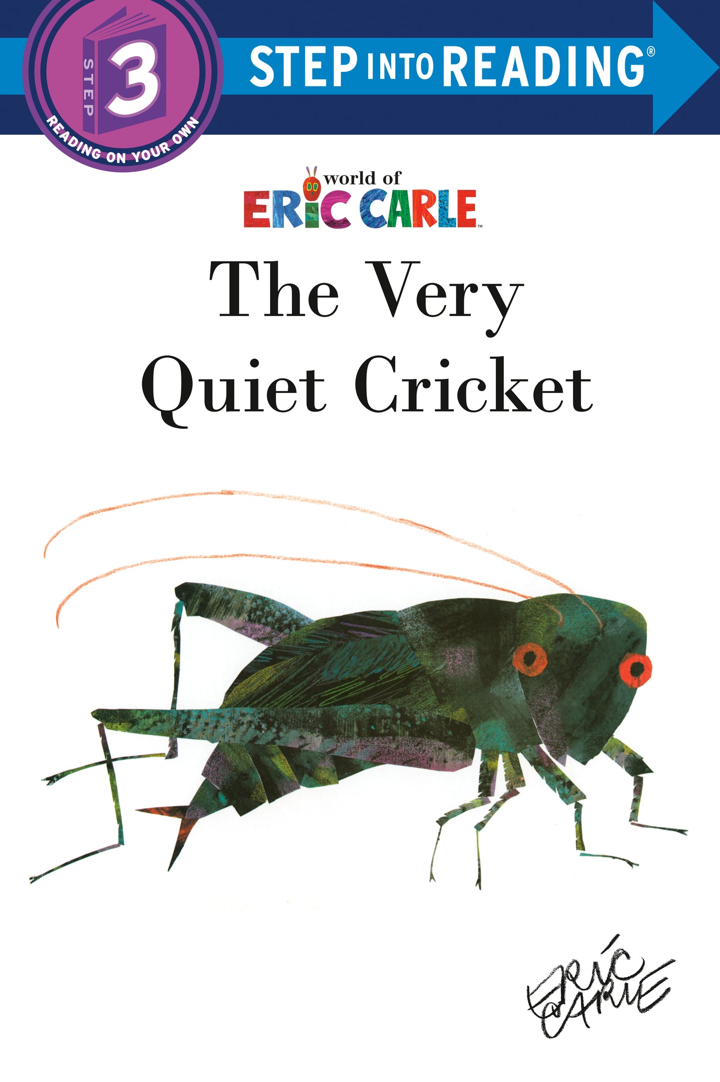 Children's book cover with illustrated cricket and Step 3 reading level