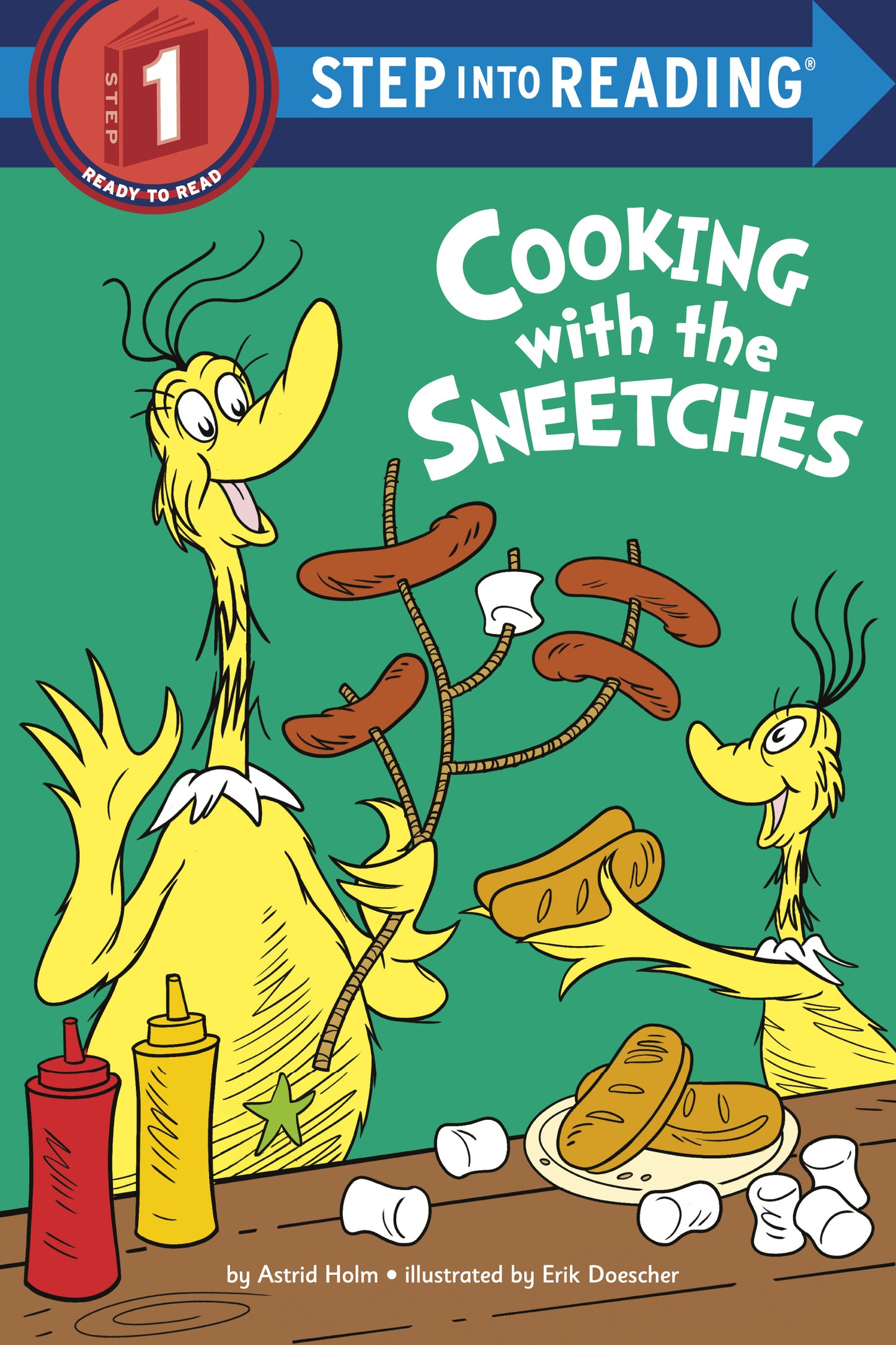 Dr. Seuss Sneetches characters roasting hot dogs and marshmallows