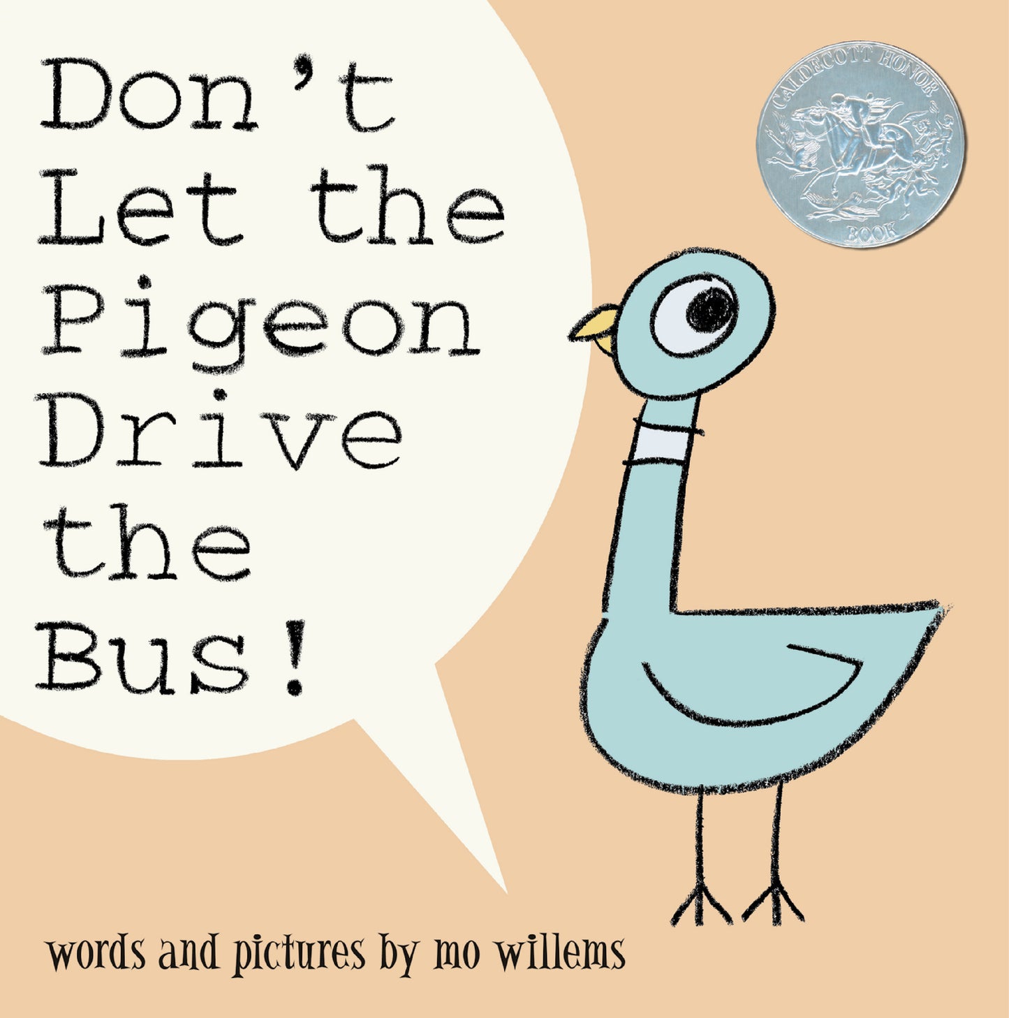 Cover of children's book Don't Let the Pigeon Drive the Bus featuring a blue cartoon pigeon