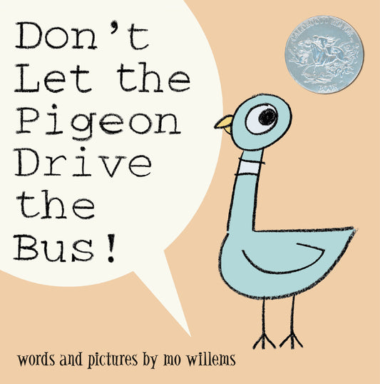 Cover of children's book Don't Let the Pigeon Drive the Bus featuring a blue cartoon pigeon