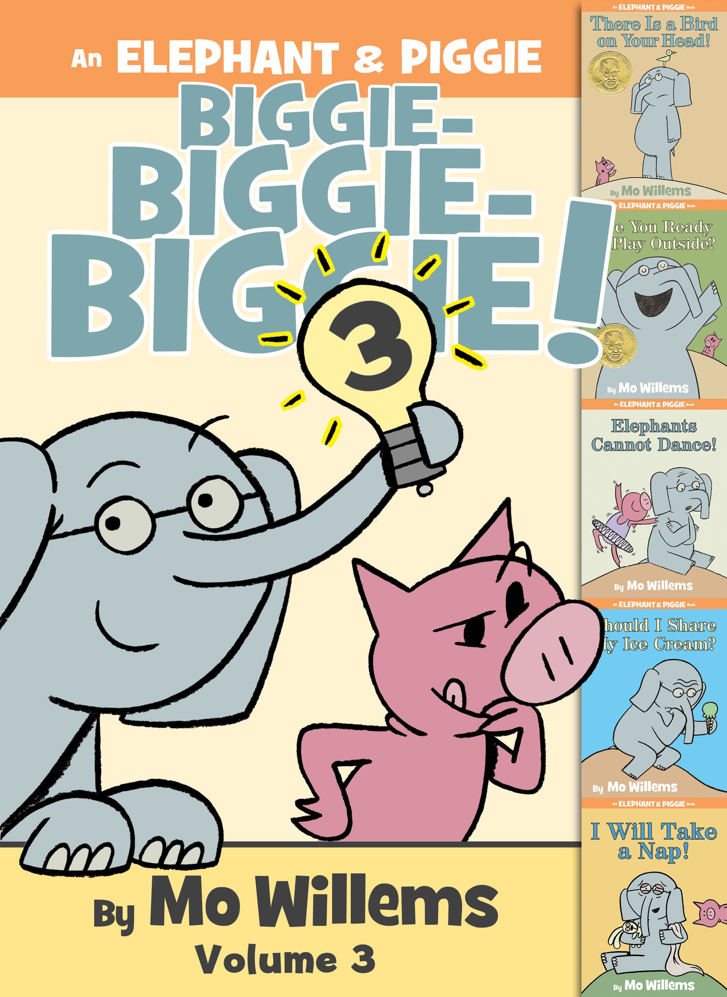 Elephant and Piggie illustrated on the cover of Biggie Volume 3 book