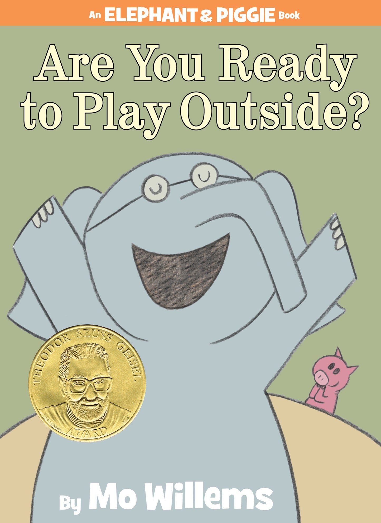 Cover of Elephant and Piggie book featuring happy elephant and pig characters