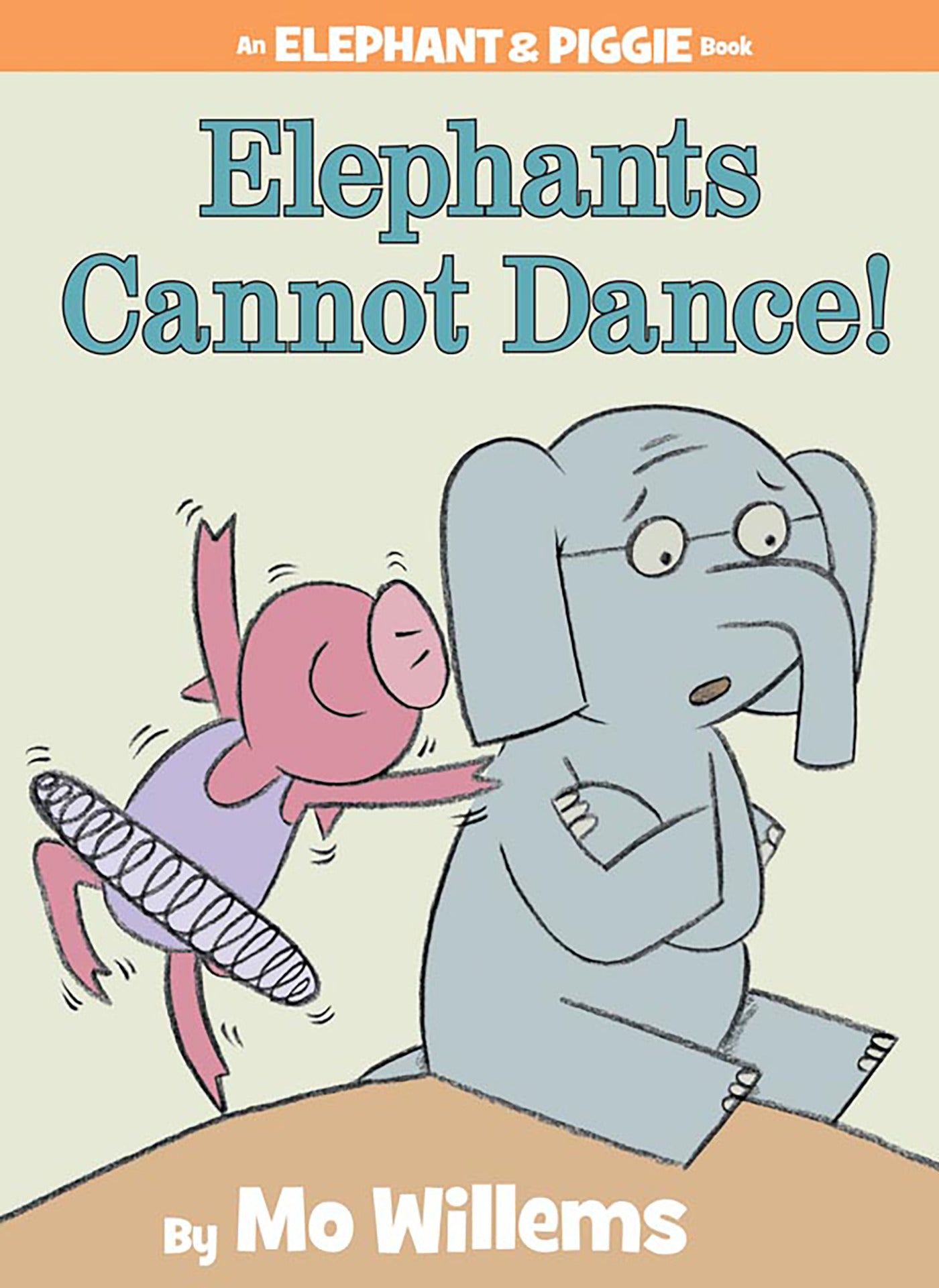 Illustrated book cover showing Elephant and Piggie with Piggie dancing in a tutu