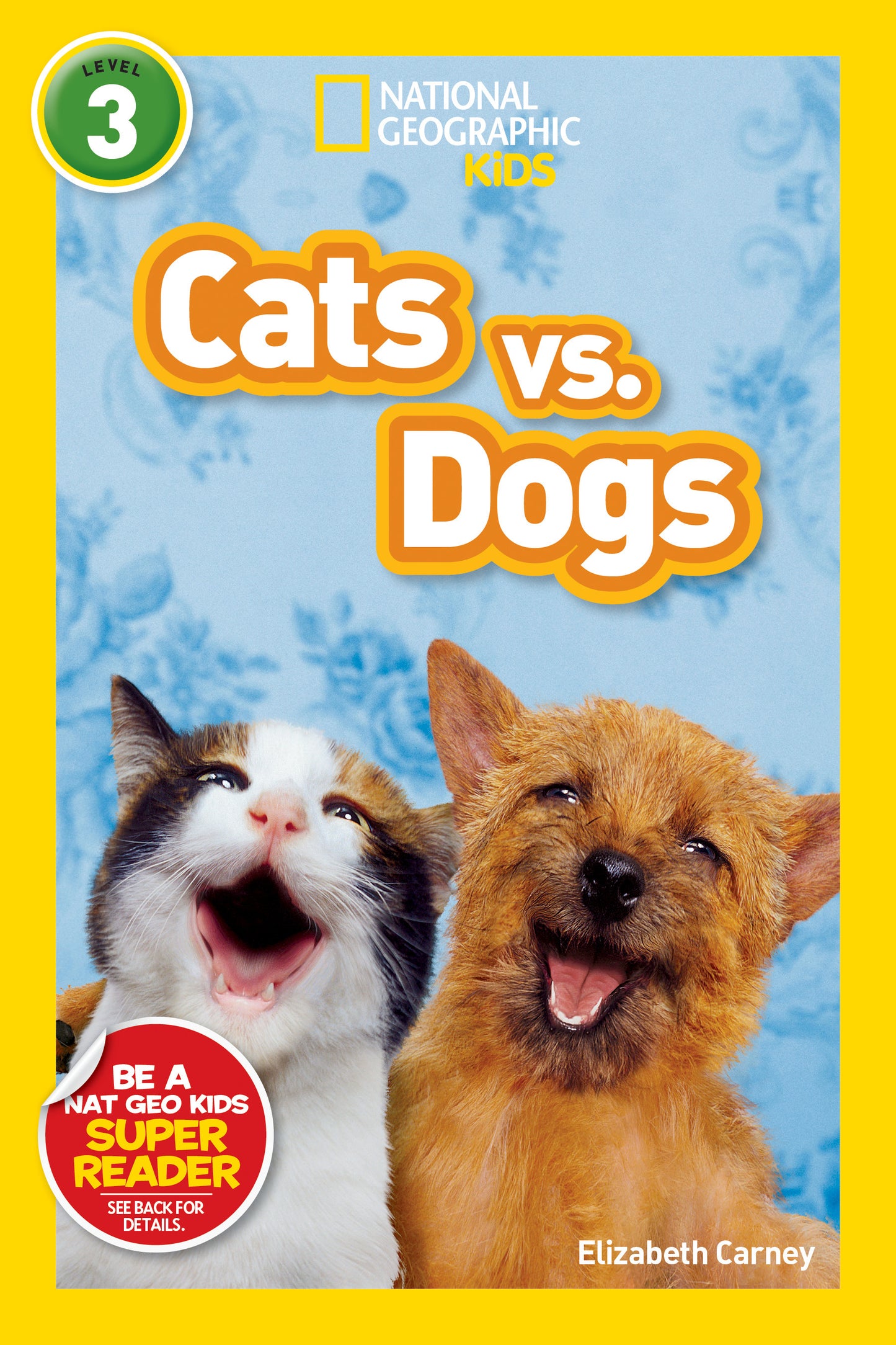 Children's book cover showing a happy kitten and puppy with the title 'Cats vs. Dogs'