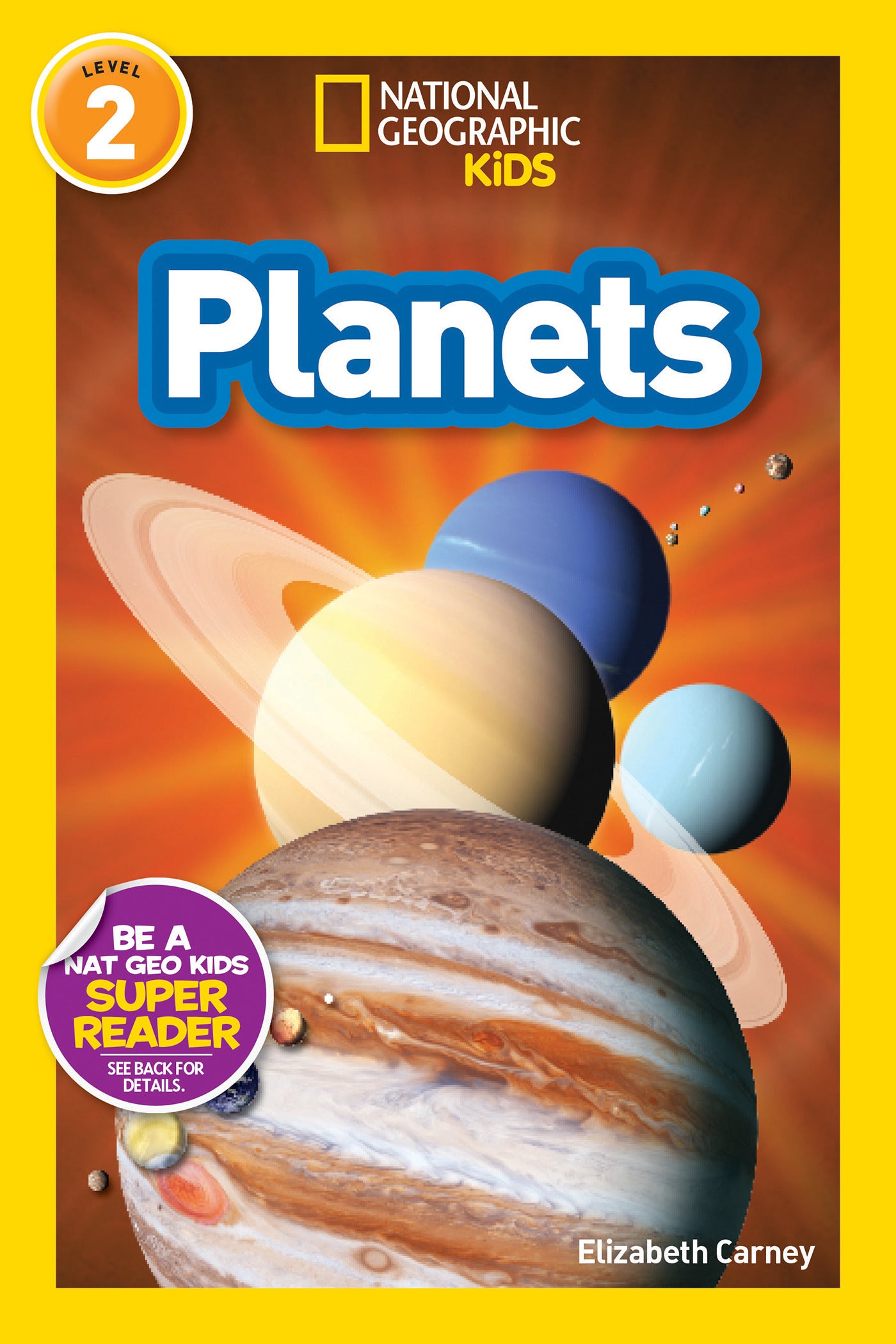 Colorful children's book cover with realistic illustrations of planets in space