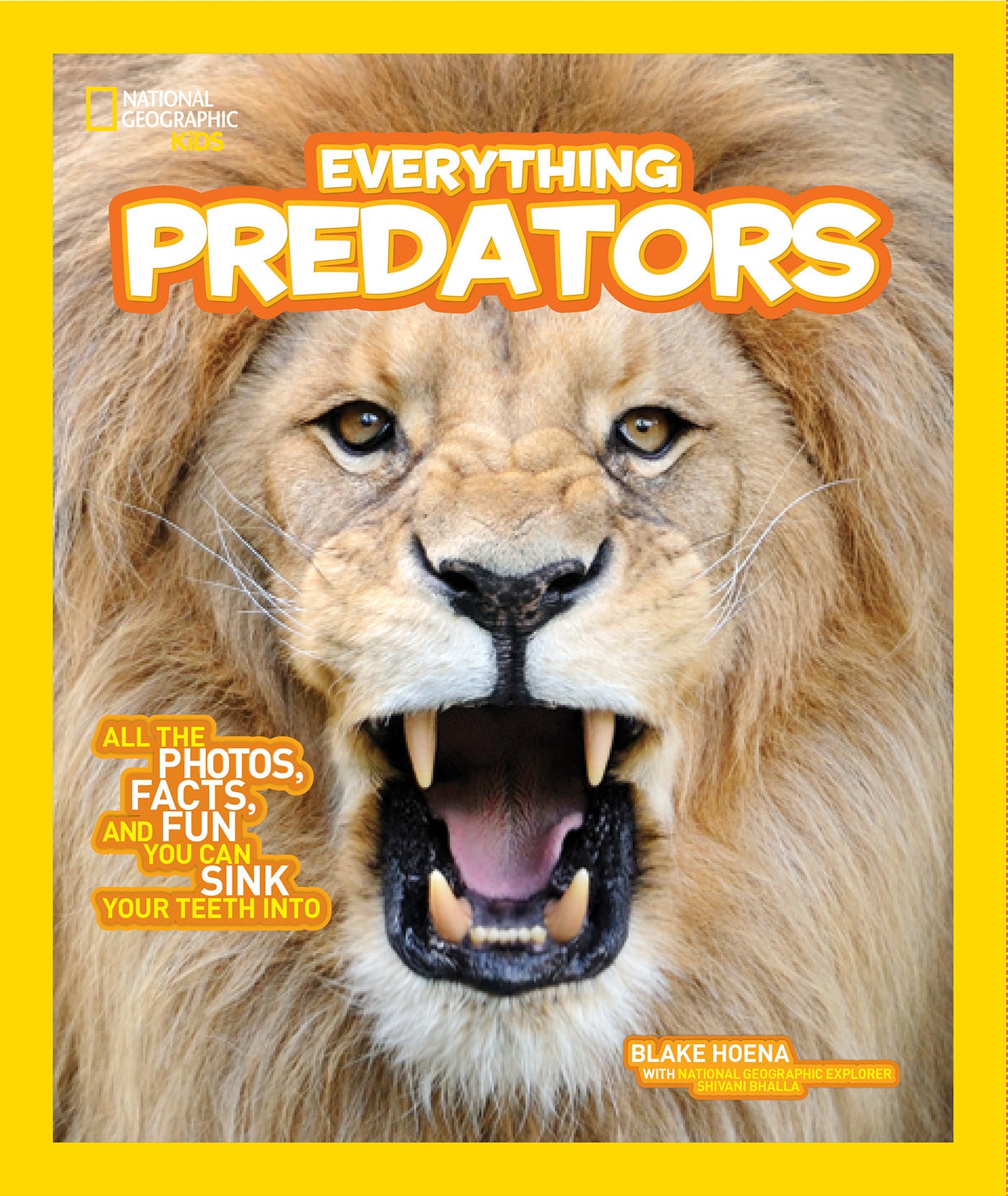 Cover of National Geographic Kids book showing a roaring lion