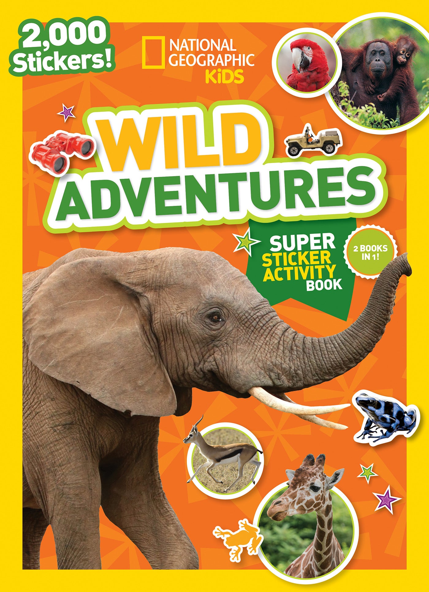 National Geographic Kids sticker activity book with elephant cover and jungle animals