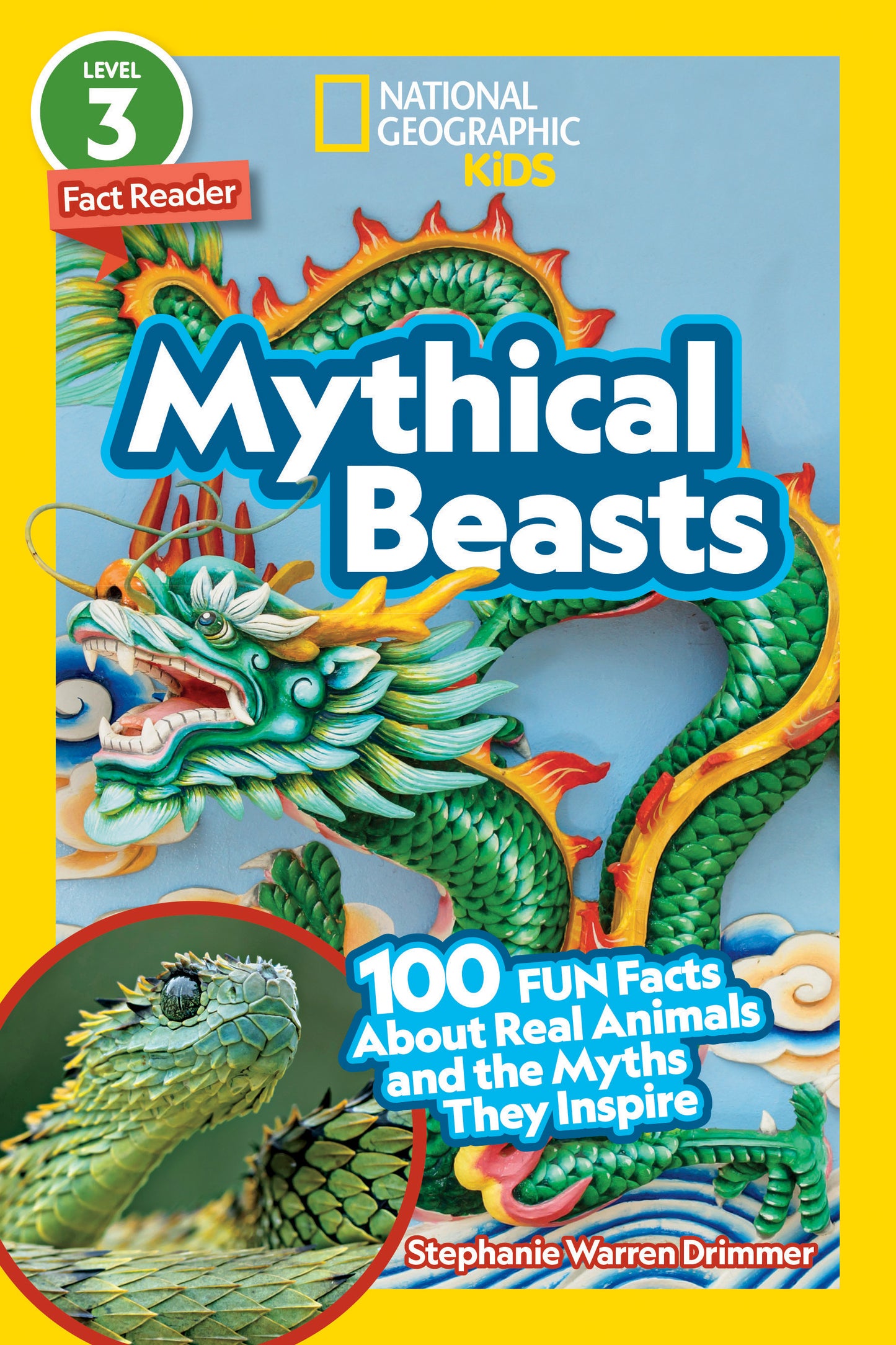 Children's book cover featuring a colorful dragon and a green scale-covered snake.