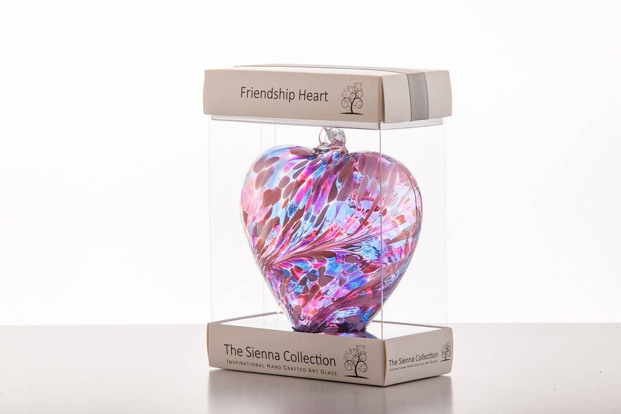Glass Friendship Heart – 12cm Multicoloured | Unique Gifts for Friends