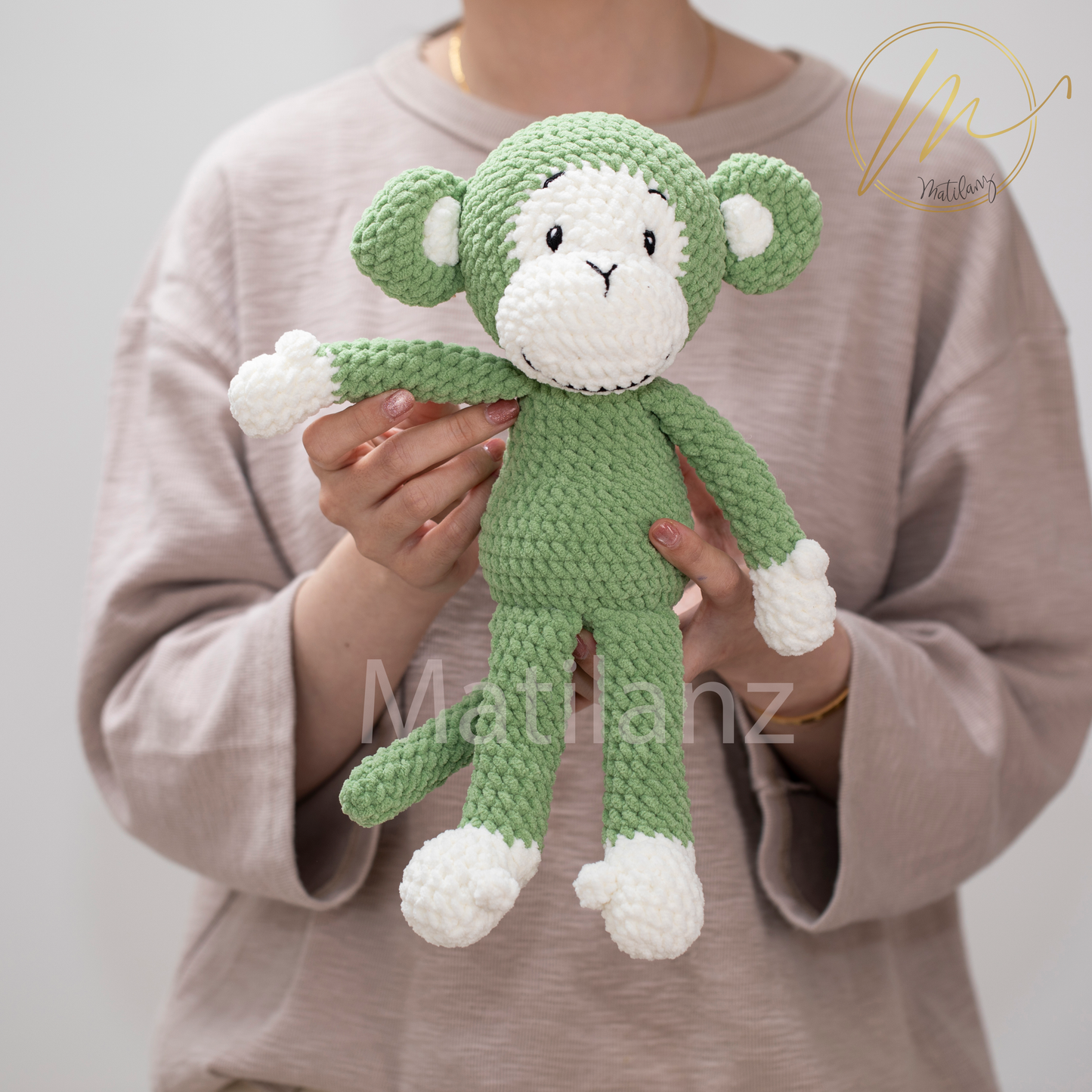Crochet Monkey Plush - Handmade 11"