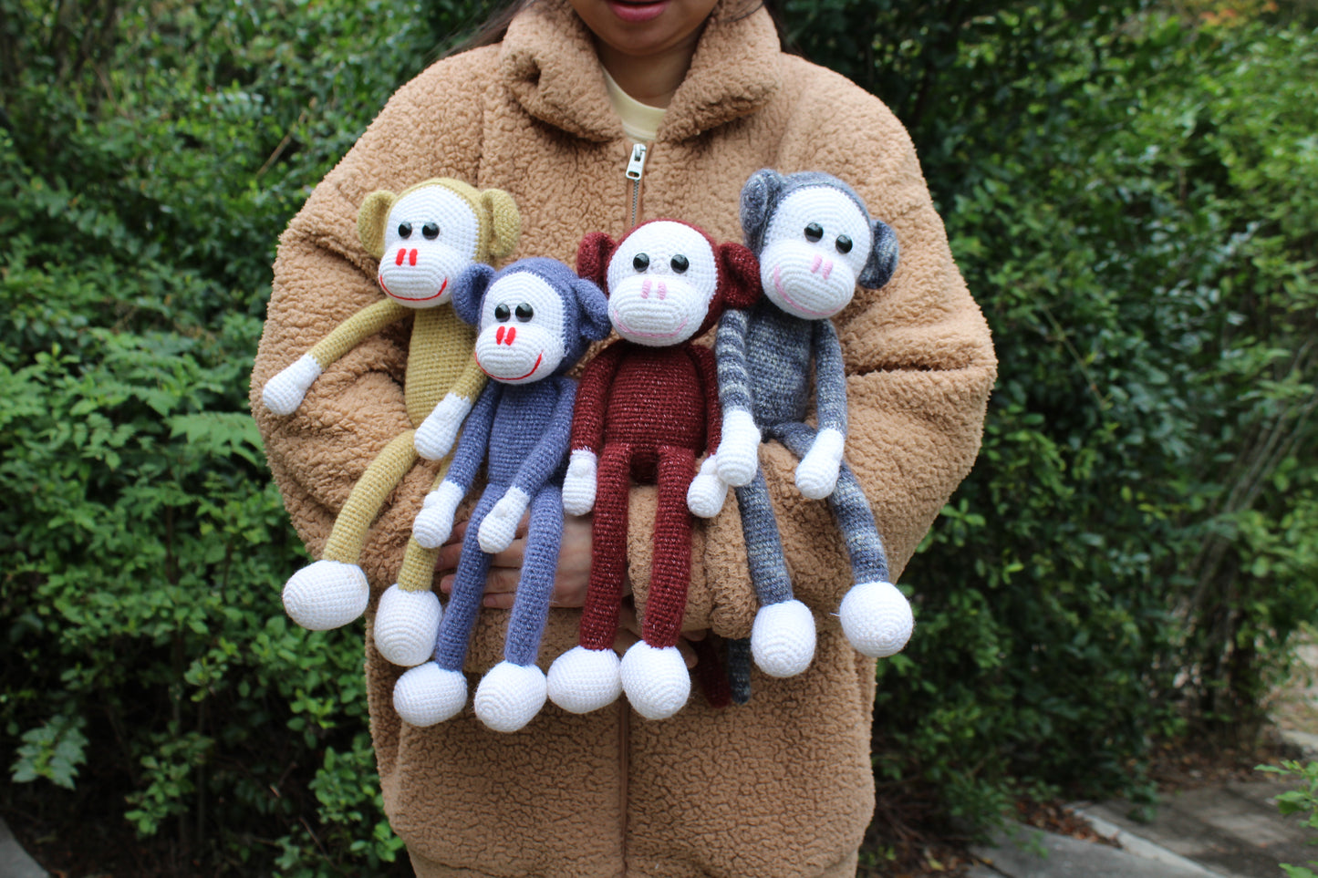 Crochet Monkey - Handmade 13"