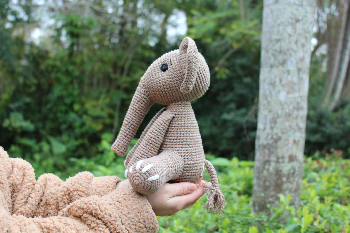 Crochet Elephant - Handmade 8" - Crochet Eyes