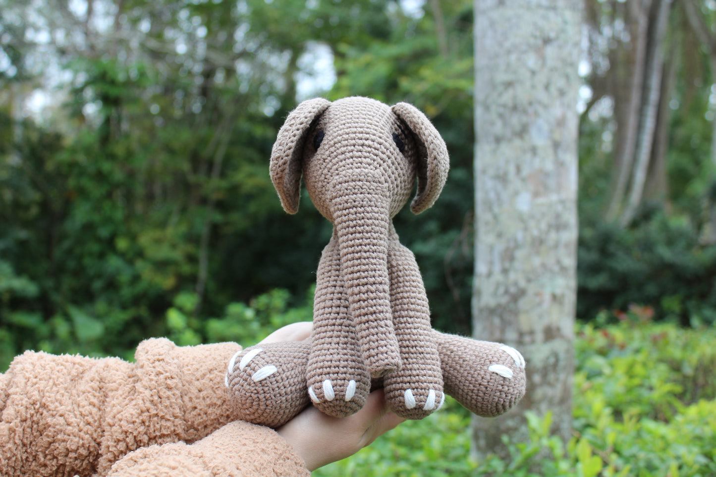 Crochet Elephant - Handmade 8" - Crochet Eyes