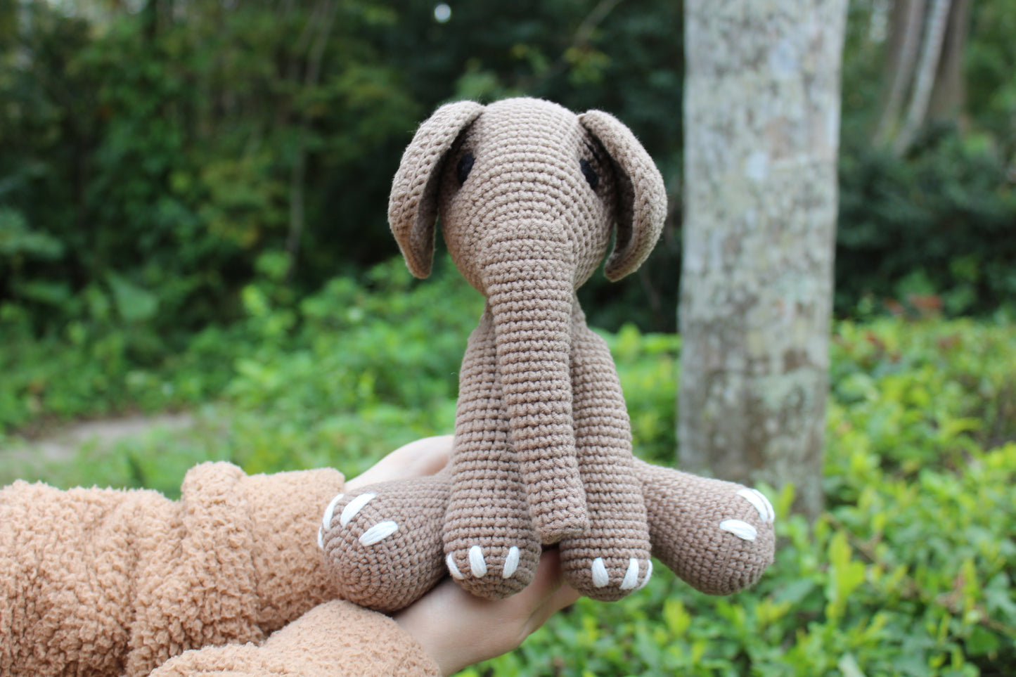 Crochet Elephant - Handmade 8" - Crochet Eyes