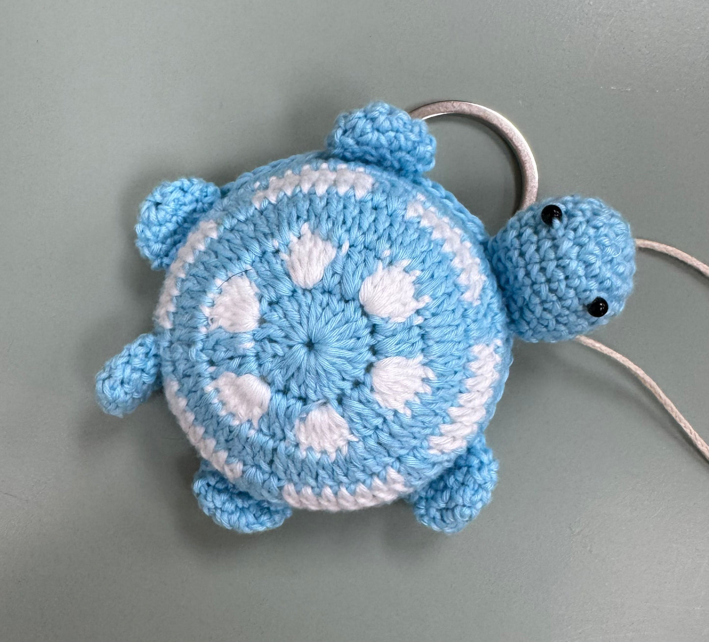 Turtle Keychain with Retractable Dual Sided Measure Tape