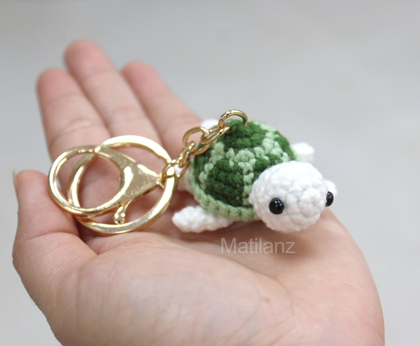 Crochet Sea Turtle Keychain - Small Crochet Plushie