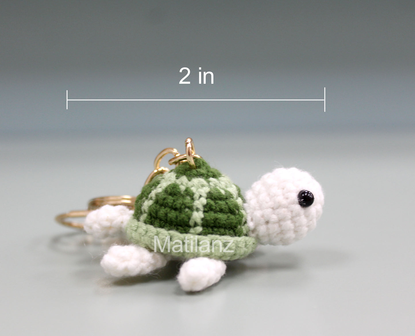Crochet Sea Turtle Keychain - Small Crochet Plushie