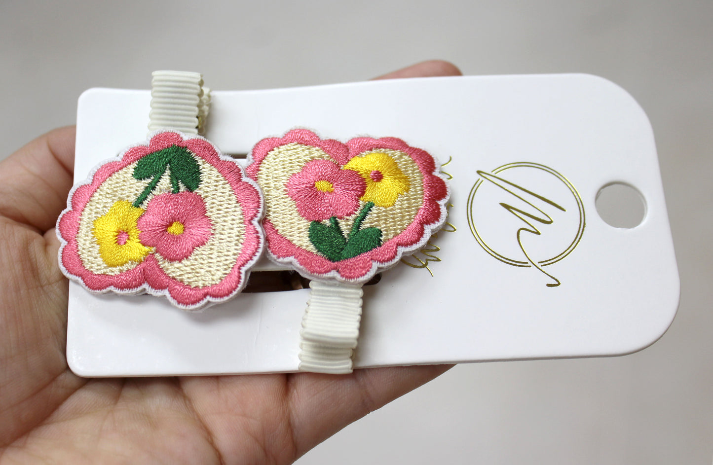 Handmade Floral Hair Clips - Heart & Flowers