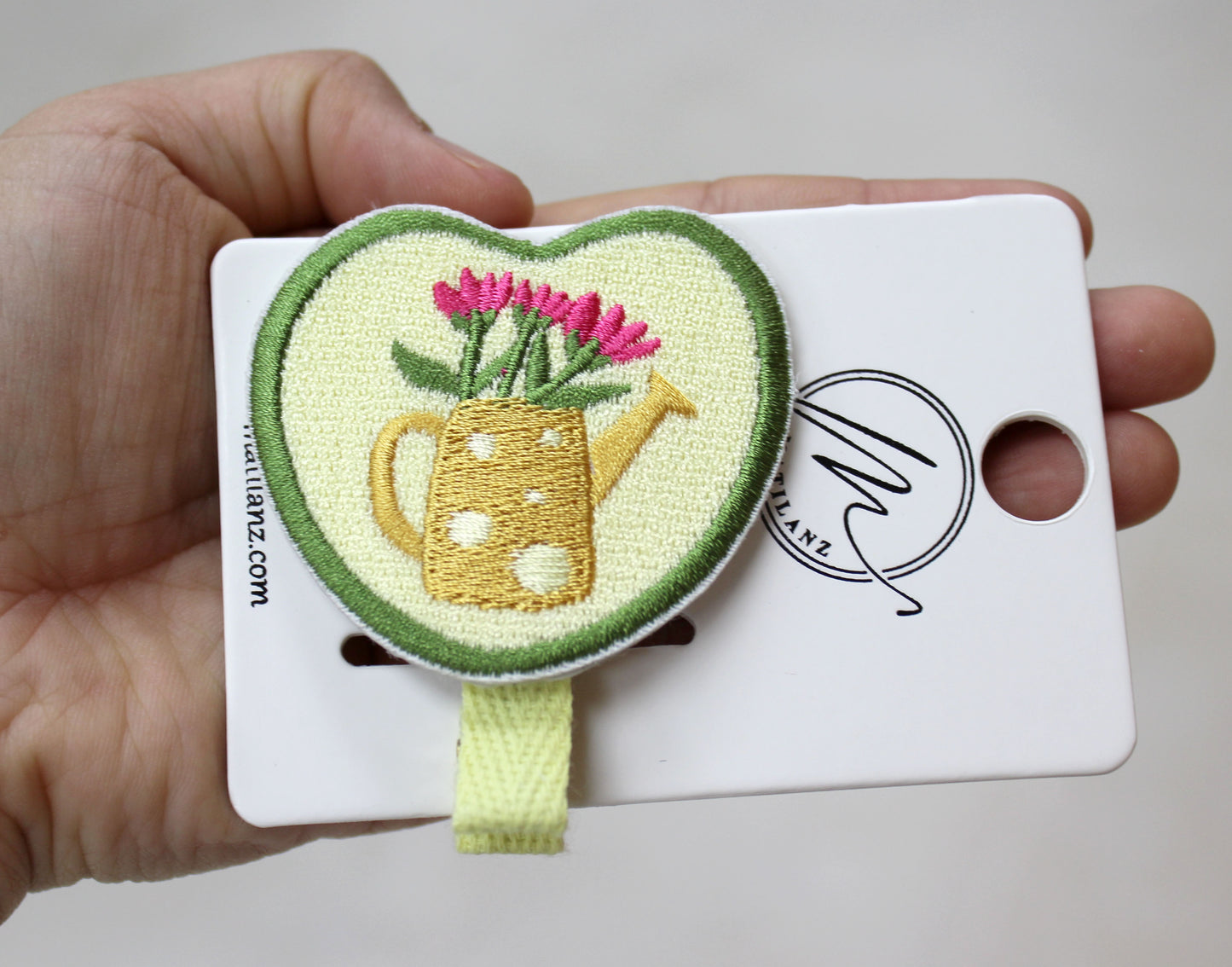Garden Love Embroidered Heart Hair Clip