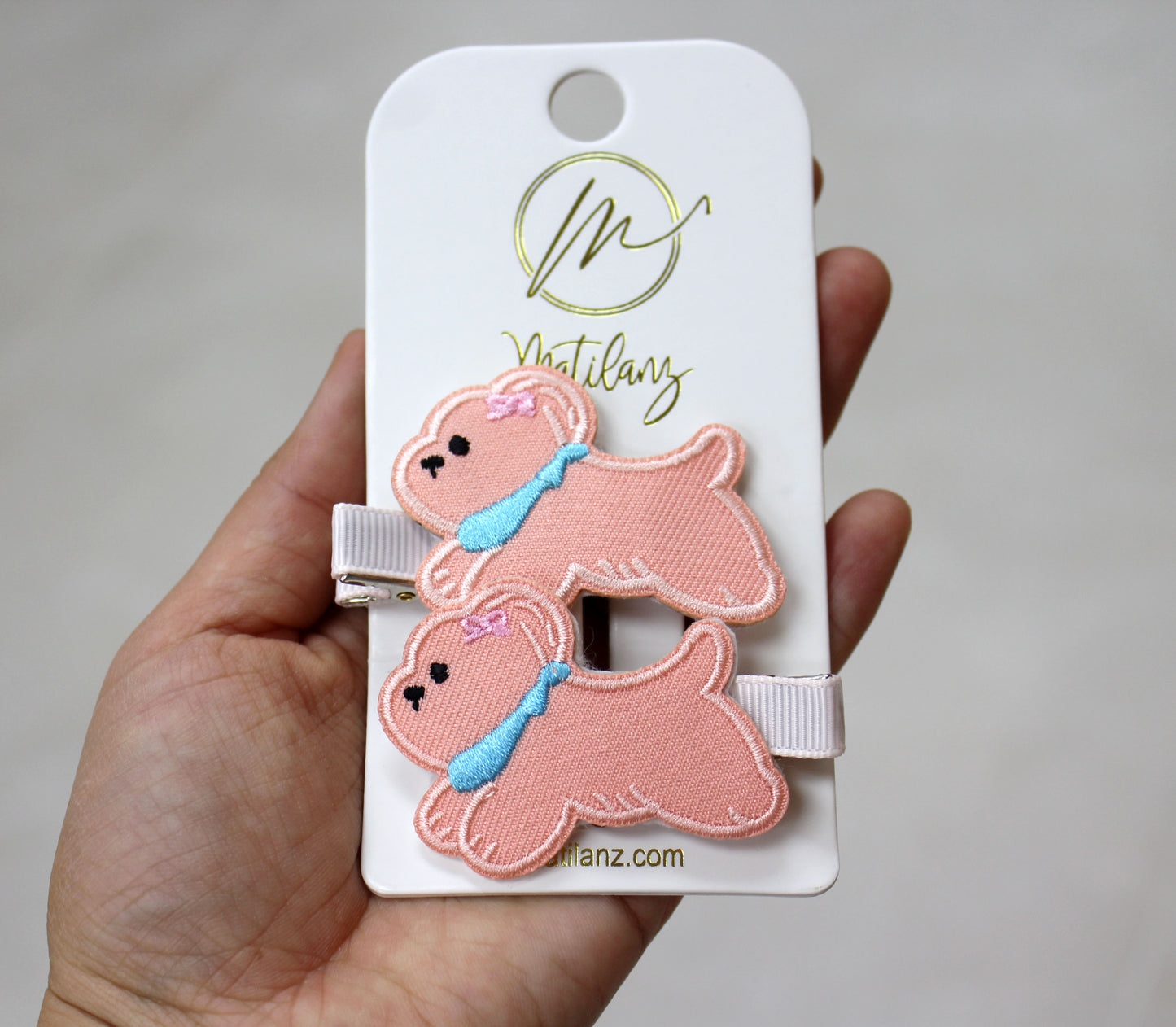 Embroidery Hair Clips - Dog