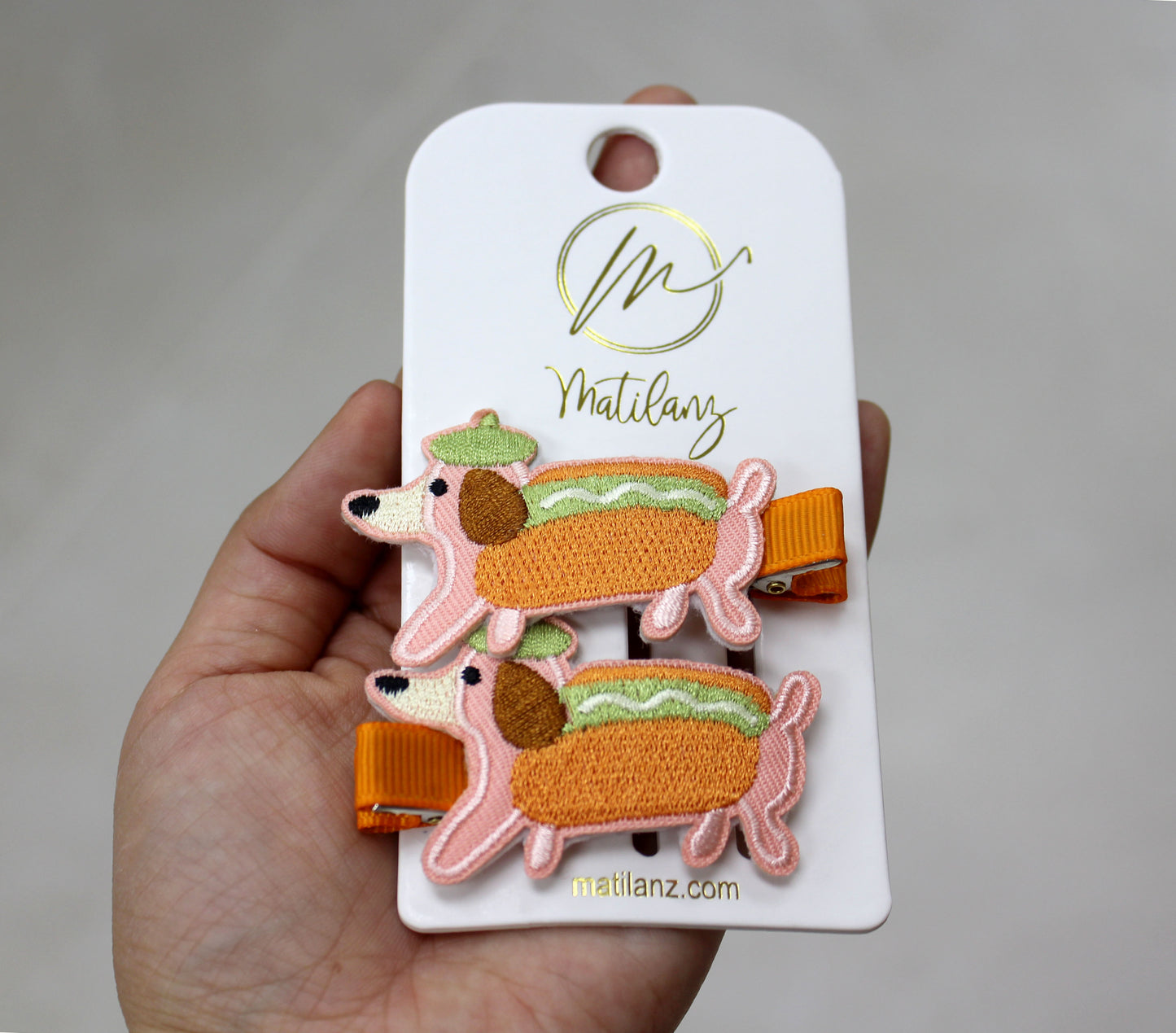 Embroidery Hair Clips - Dog