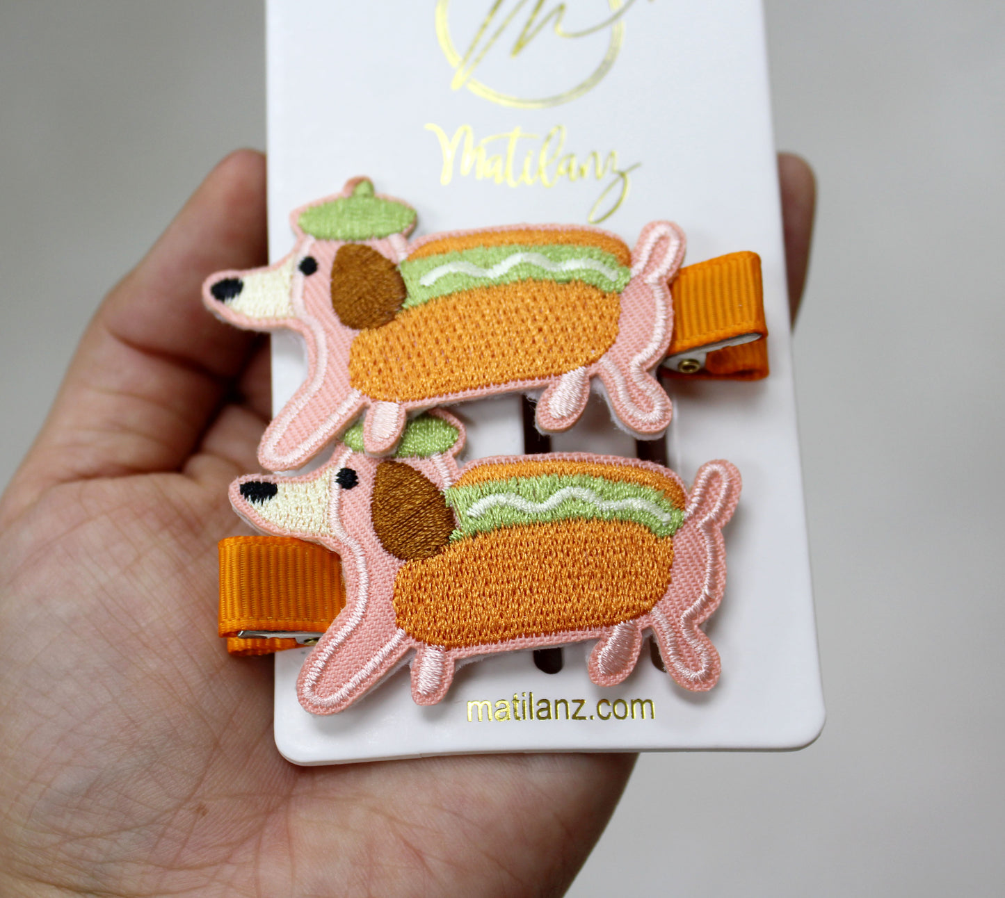 Embroidery Hair Clips - Dog