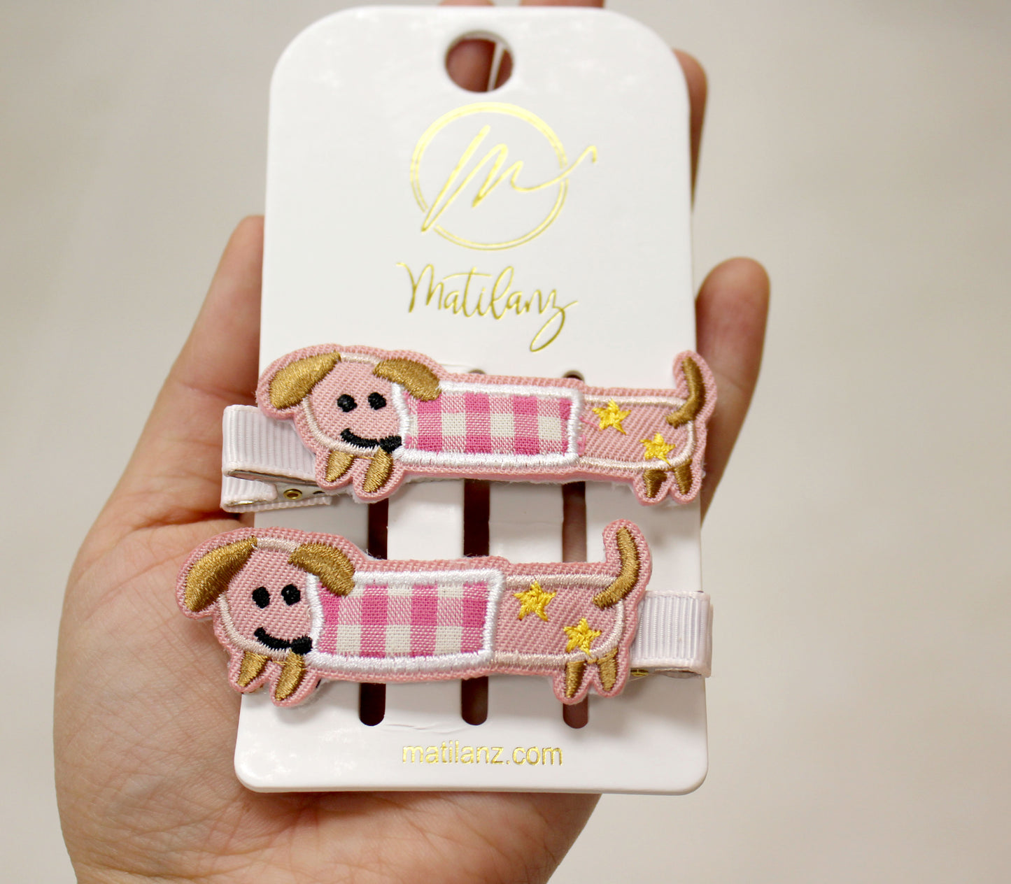 Embroidery Hair Clips - Dog