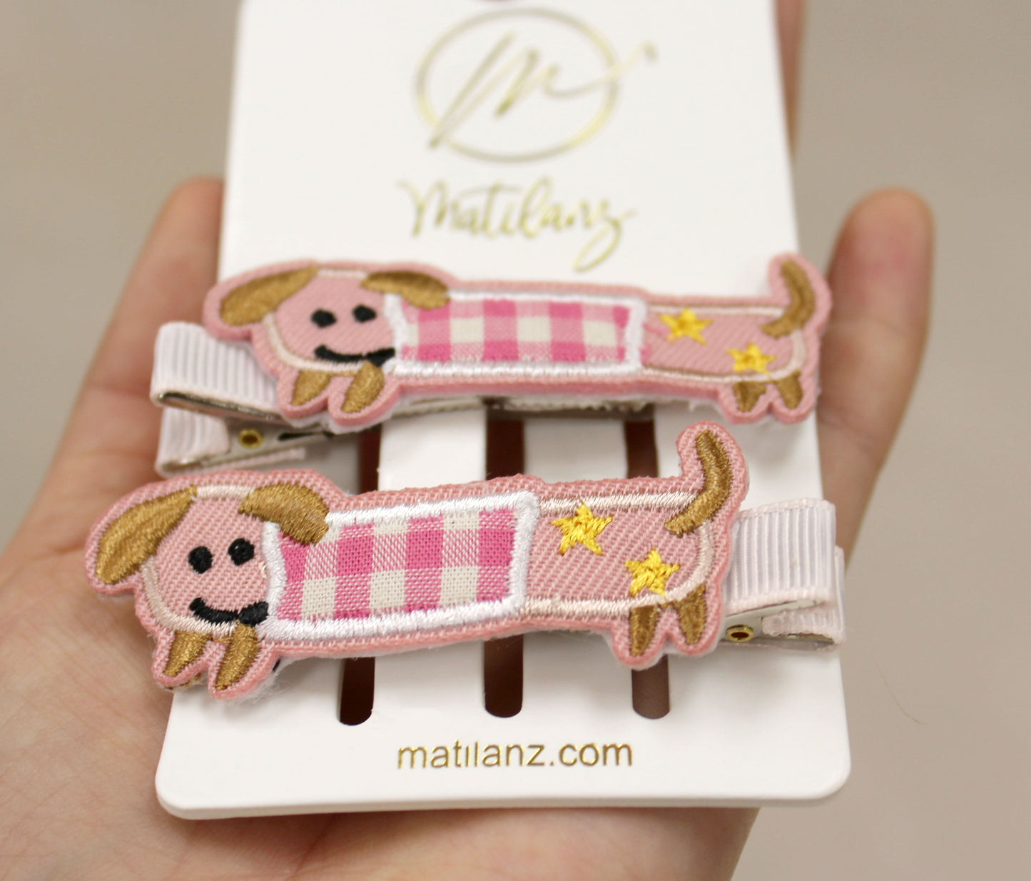 Embroidery Hair Clips - Dog